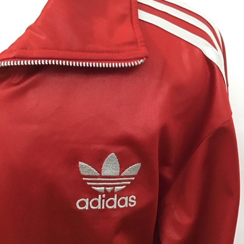アディダス adidas ジャケット、上着 ジャケット、ブレザー ジップアップジャケット ジャージ アウター L ロゴ、文字 赤 / レッド /  メンズ USED 古着 中古 10127953