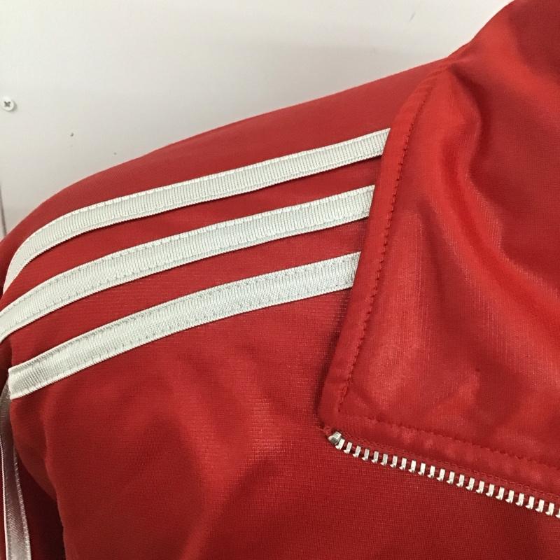アディダス adidas ジャケット、上着 ジャケット、ブレザー ジップアップジャケット ジャージ アウター L ロゴ、文字 赤 / レッド /  メンズ USED 古着 中古 10127953