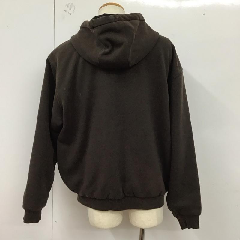 カーハート Carhartt パーカー 長袖 ジップアップパーカー 長袖パーカー カジュアルジャケット L ロゴ、文字 茶 / ブラウン /  メンズ USED 古着 中古 10127954