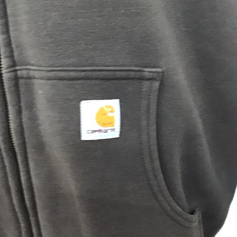 カーハート Carhartt パーカー 長袖 ジップアップパーカー 長袖パーカー カジュアルジャケット L ロゴ、文字 茶 / ブラウン /  メンズ USED 古着 中古 10127954