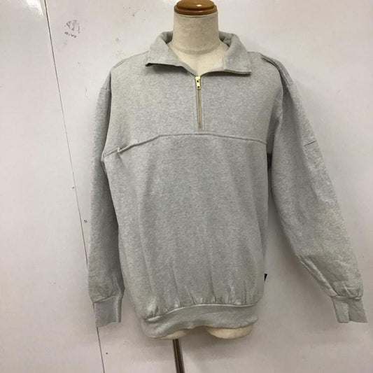 古着 USED トレーナー 長袖 長袖トレーナー スウェット ジップアップネック プルオーバー L ロゴ、文字 灰 / グレー /  メンズ USED 古着 中古 10127957