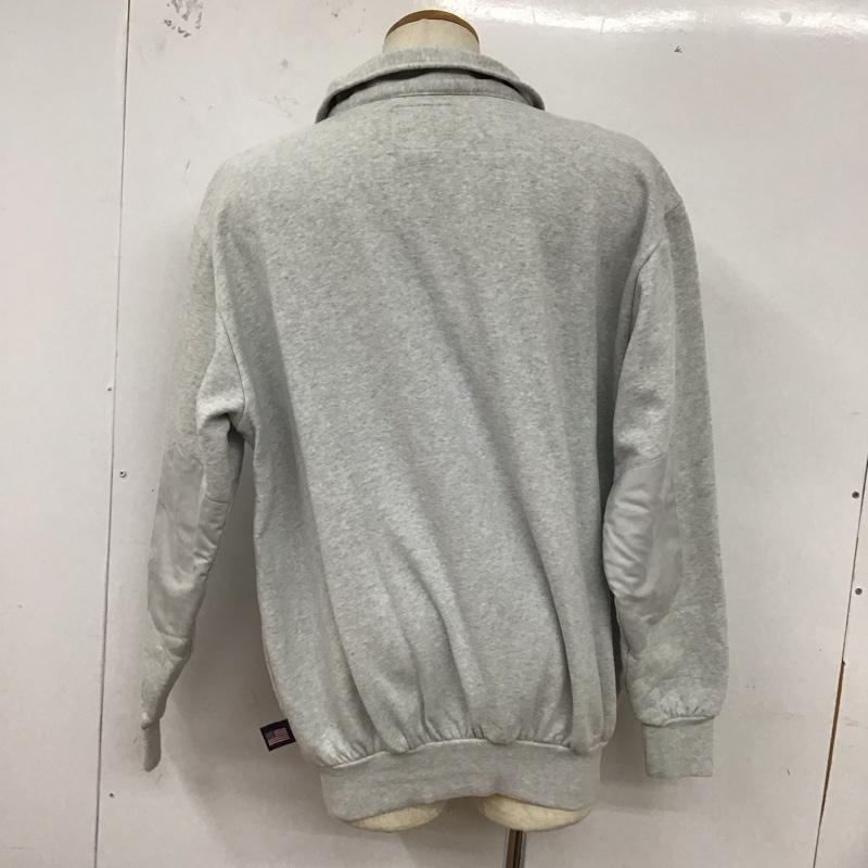 古着 USED トレーナー 長袖 長袖トレーナー スウェット ジップアップネック プルオーバー L ロゴ、文字 灰 / グレー /  メンズ USED 古着 中古 10127957