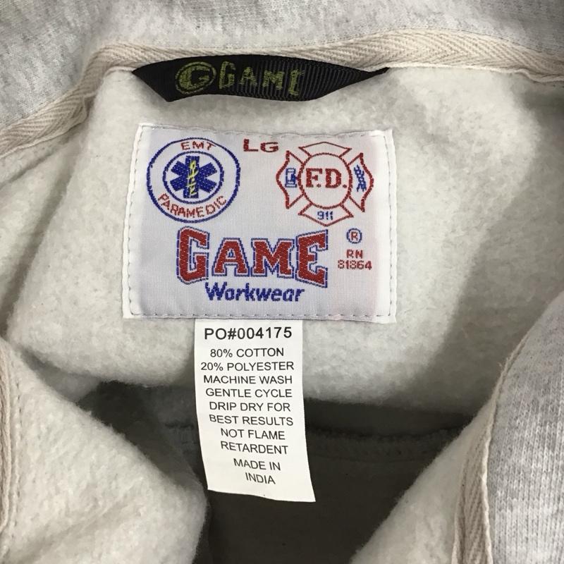 古着 USED トレーナー 長袖 長袖トレーナー スウェット ジップアップネック プルオーバー L ロゴ、文字 灰 / グレー /  メンズ USED 古着 中古 10127957