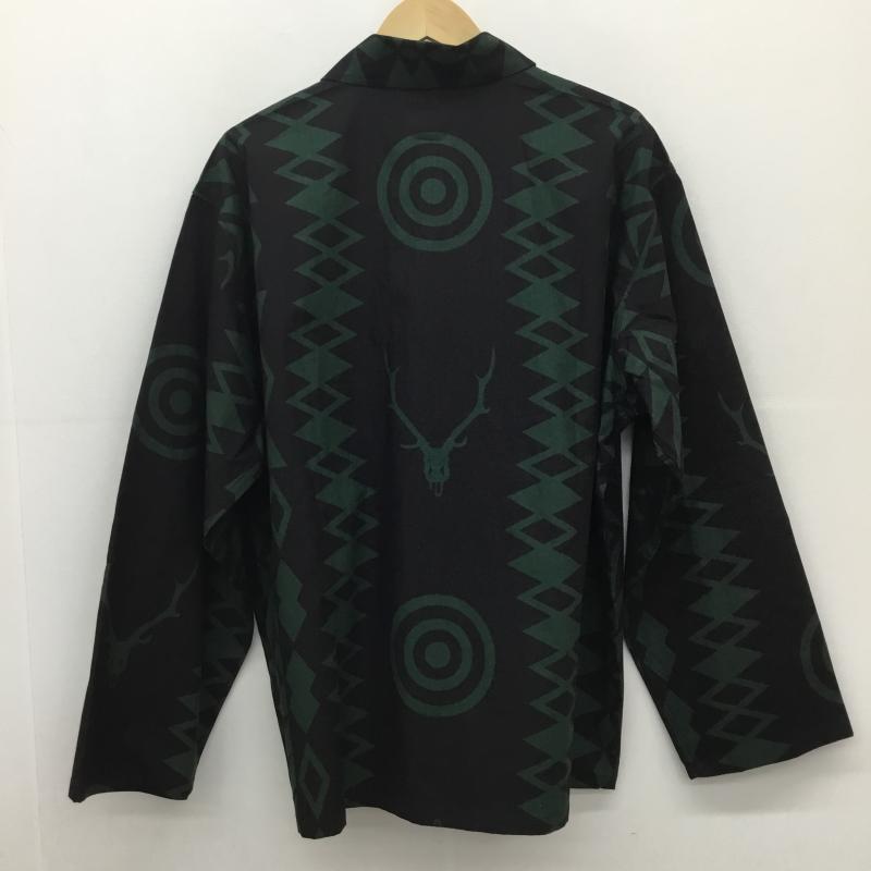 サウスツーウェストエイト South2 West8 シャツ、ブラウス 長袖 Hunting Shirt -Cotton Ripstop MR738 M ネイティブ柄 黒 / ブラック / X 緑 / グリーン /  メンズ USED 古着 中古 10127964