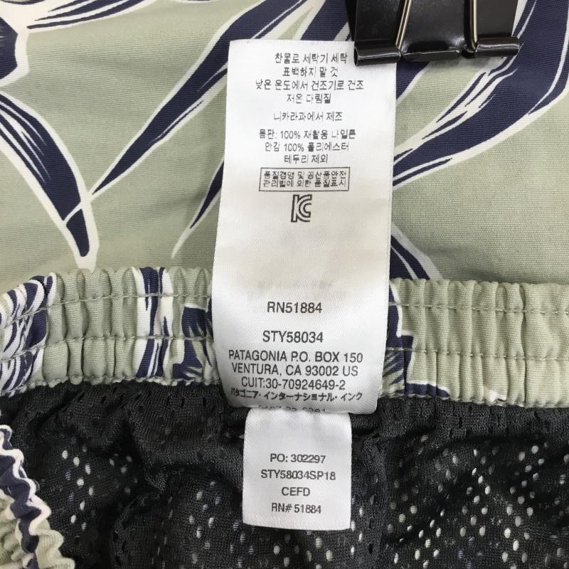 パタゴニア patagonia パンツ ショートパンツ baggies shorts 58034 S 花柄 カーキ / カーキ / X 紺 / ネイビー / X 白 / ホワイト / X 緑 / グリーン /  メンズ USED 古着 中古 10127972