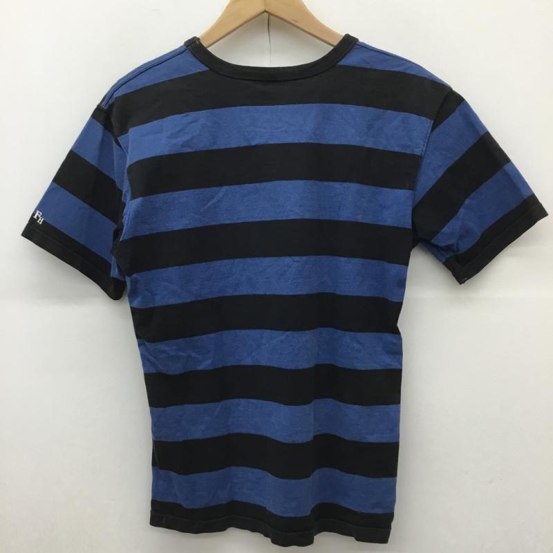 フラットヘッド The Flat Head Tシャツ 半袖 L ボーダー柄 黒 / ブラック / X 青 / ブルー /  メンズ USED 古着 中古 10127973