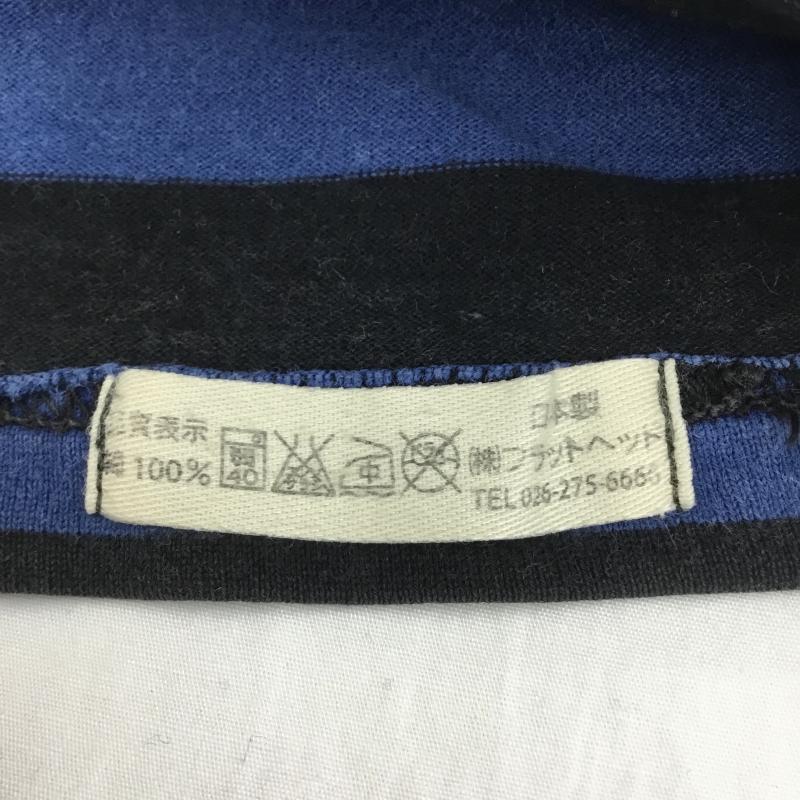 フラットヘッド The Flat Head Tシャツ 半袖 L ボーダー柄 黒 / ブラック / X 青 / ブルー /  メンズ USED 古着 中古 10127973