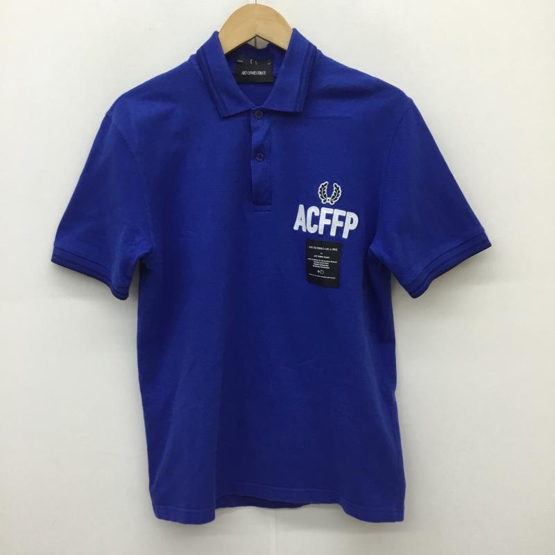 フレッドペリー FRED PERRY ポロシャツ 半袖 FRED PERRY × Art Comes First SM5120 M ロゴ、文字 青 / ブルー / X 白 / ホワイト / X 黒 / ブラック /  メンズ USED 古着 中古 10127978