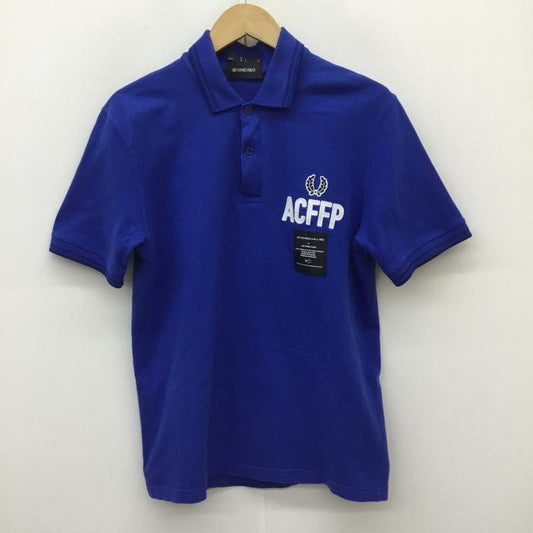 フレッドペリー FRED PERRY ポロシャツ 半袖 FRED PERRY × Art Comes First SM5120 M ロゴ、文字 青 / ブルー / X 白 / ホワイト / X 黒 / ブラック /  メンズ USED 古着 中古 10127978