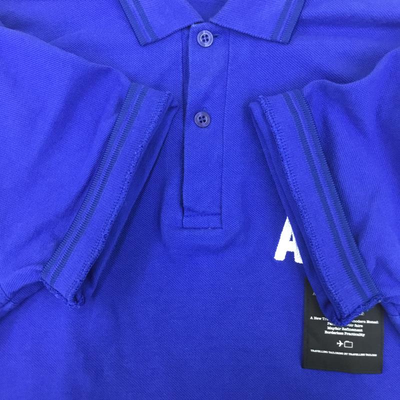 フレッドペリー FRED PERRY ポロシャツ 半袖 FRED PERRY × Art Comes First SM5120 M ロゴ、文字 青 / ブルー / X 白 / ホワイト / X 黒 / ブラック /  メンズ USED 古着 中古 10127978
