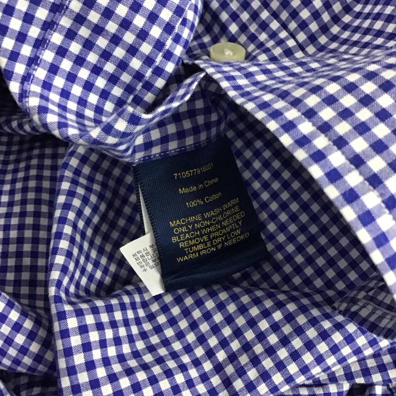 ラルフローレン RALPHLAUREN シャツ、ブラウス 長袖 長袖シャツ チェックシャツ カラーシャツ ボタンダウンシャツ M チェック 白 / ホワイト / X 青 / ブルー /  メンズ USED 古着 中古 10127982