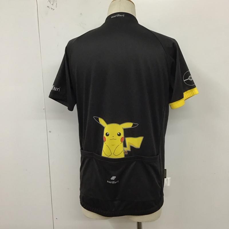 ナリフリ narifuri カットソー 半袖 nfpk-01 サイクルジャージ 半袖カットソー ポケモンコラボ L ロゴ、文字 黒 / ブラック /  メンズ USED 古着 中古 10127983