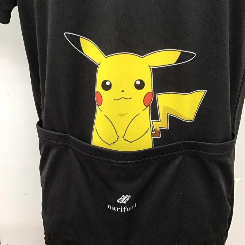 ナリフリ narifuri カットソー 半袖 nfpk-01 サイクルジャージ 半袖カットソー ポケモンコラボ L ロゴ、文字 黒 / ブラック /  メンズ USED 古着 中古 10127983