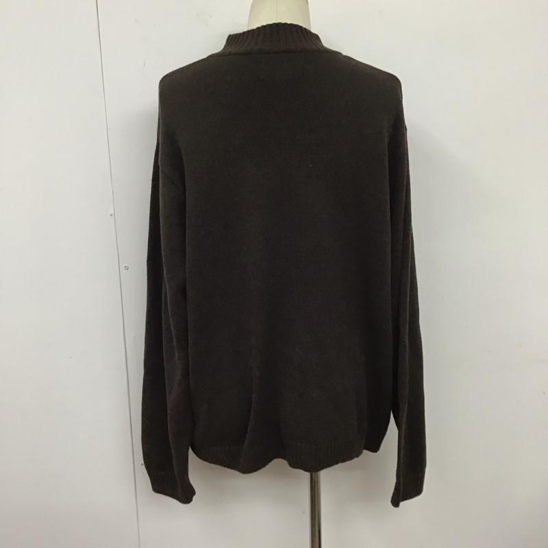 チャップス CHAPS ニット、セーター 長袖 長袖ニットカットソー スタンドネック セーター XL ロゴ、文字 茶 / ブラウン /  メンズ USED 古着 中古 10128005