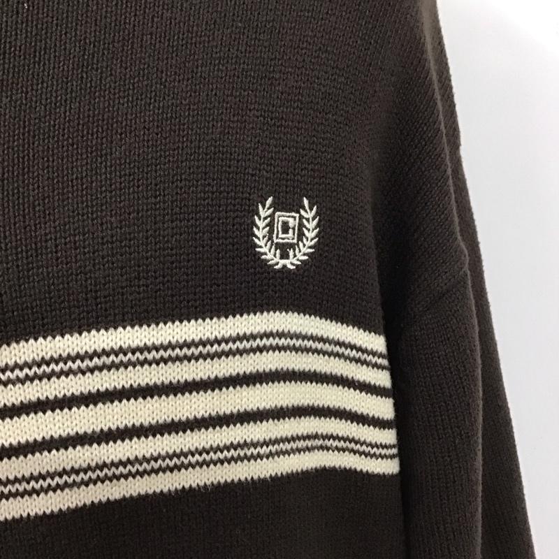 チャップス CHAPS ニット、セーター 長袖 長袖ニットカットソー スタンドネック セーター XL ロゴ、文字 茶 / ブラウン /  メンズ USED 古着 中古 10128005