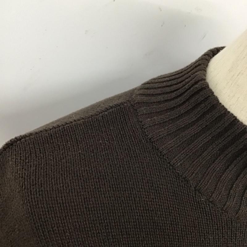 チャップス CHAPS ニット、セーター 長袖 長袖ニットカットソー スタンドネック セーター XL ロゴ、文字 茶 / ブラウン /  メンズ USED 古着 中古 10128005