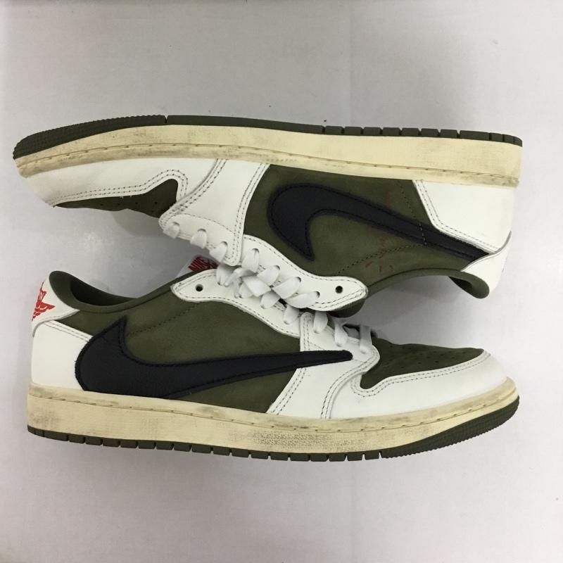 ナイキ NIKE スニーカー スニーカー DM7866-200 AIR JORDAN 1 RETRO LOW OG SP TRAVIS SCOTT 25.5cm 箱有 25.5cm ロゴ、文字 カーキ / カーキ / X 白 / ホワイト /  メンズ USED 古着 中古 10128006