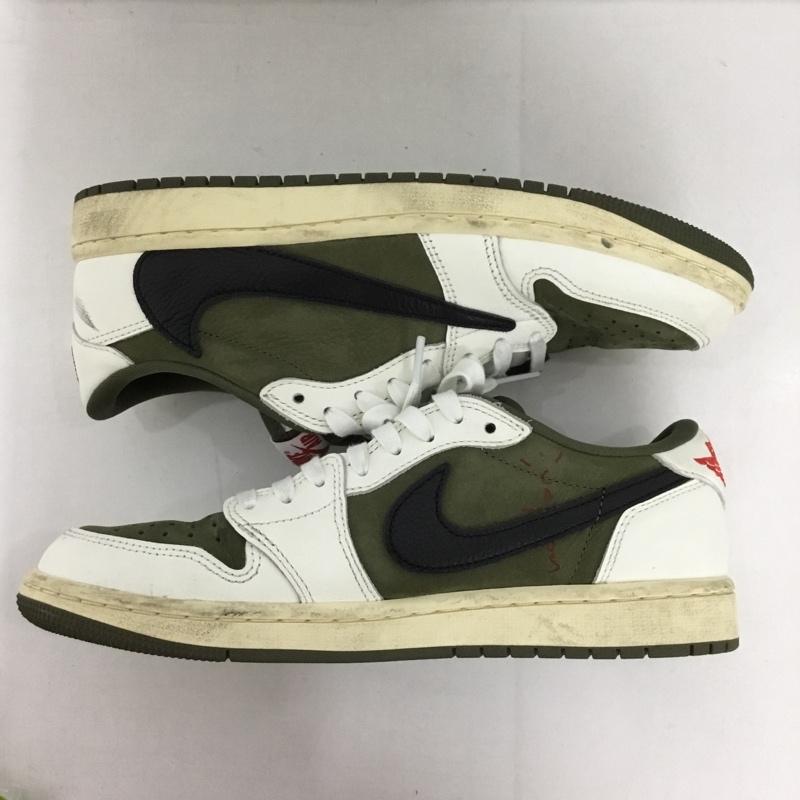ナイキ NIKE スニーカー スニーカー DM7866-200 AIR JORDAN 1 RETRO LOW OG SP TRAVIS SCOTT 25.5cm 箱有 25.5cm ロゴ、文字 カーキ / カーキ / X 白 / ホワイト /  メンズ USED 古着 中古 10128006