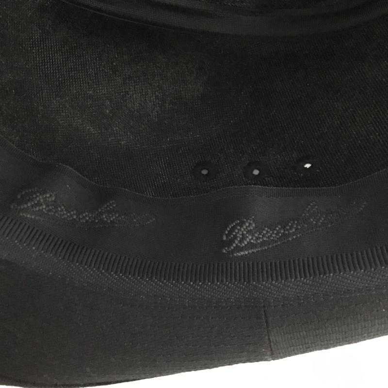 ボルサリーノ Borsalino 帽子 ハット B1046-08A62 中折れ帽 日本製 ロゴ、文字 黒 / ブラック /  メンズ USED 古着 中古 10128013