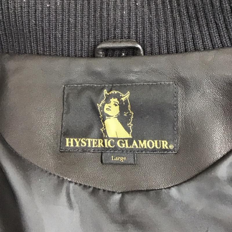 ヒステリックグラマー HYSTERIC GLAMOUR ジャケット、上着 ジャケット、ブレザー レザージャケット ジップアップジャケット アウター L 無地 黒 / ブラック /  メンズ USED 古着 中古 10128014