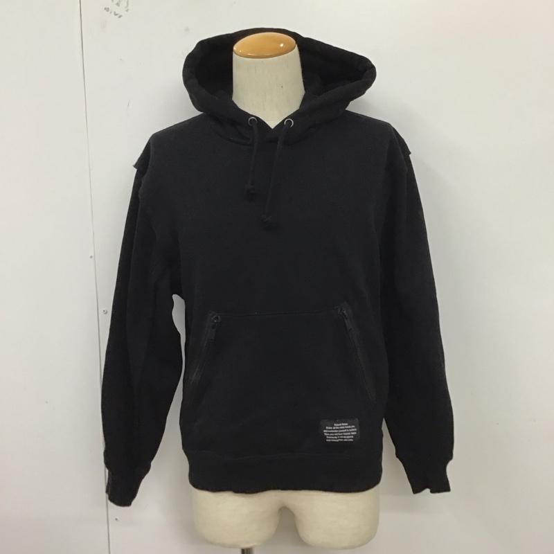 ジーユー GU パーカー 長袖 341-352696 ヘビーウェイトスウェットパーカー プルオーバースウェット S 無地 黒 / ブラック /  メンズ USED 古着 中古 10128016