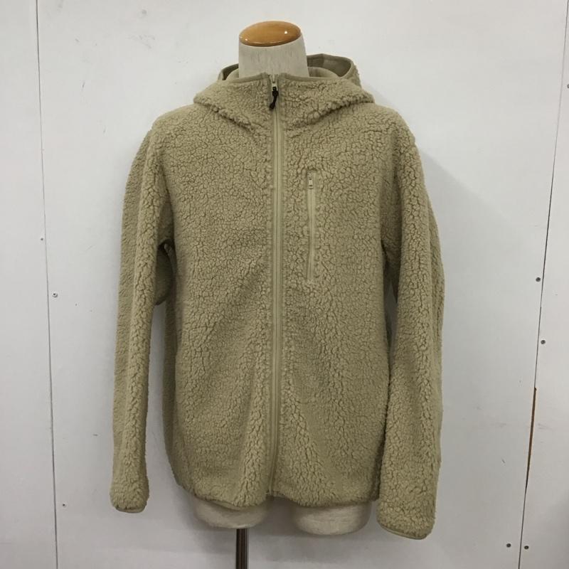 ユニクロ UNIQLO パーカー 長袖 341-409878 ジップアップパーカー アウター ボアジャケット L 無地 ベージュ / ベージュ /  メンズ USED 古着 中古 10128020