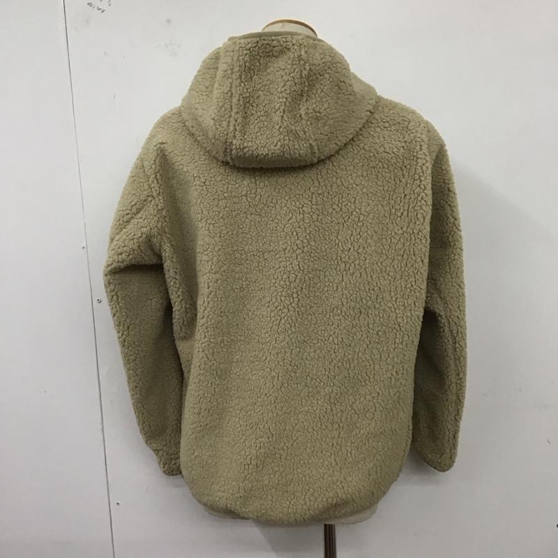 ユニクロ UNIQLO パーカー 長袖 341-409878 ジップアップパーカー アウター ボアジャケット L 無地 ベージュ / ベージュ /  メンズ USED 古着 中古 10128020
