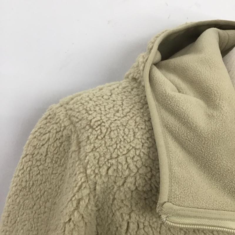 ユニクロ UNIQLO パーカー 長袖 341-409878 ジップアップパーカー アウター ボアジャケット L 無地 ベージュ / ベージュ /  メンズ USED 古着 中古 10128020