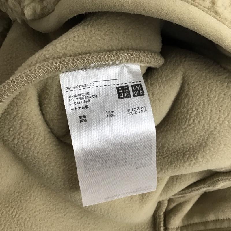 ユニクロ UNIQLO パーカー 長袖 341-409878 ジップアップパーカー アウター ボアジャケット L 無地 ベージュ / ベージュ /  メンズ USED 古着 中古 10128020