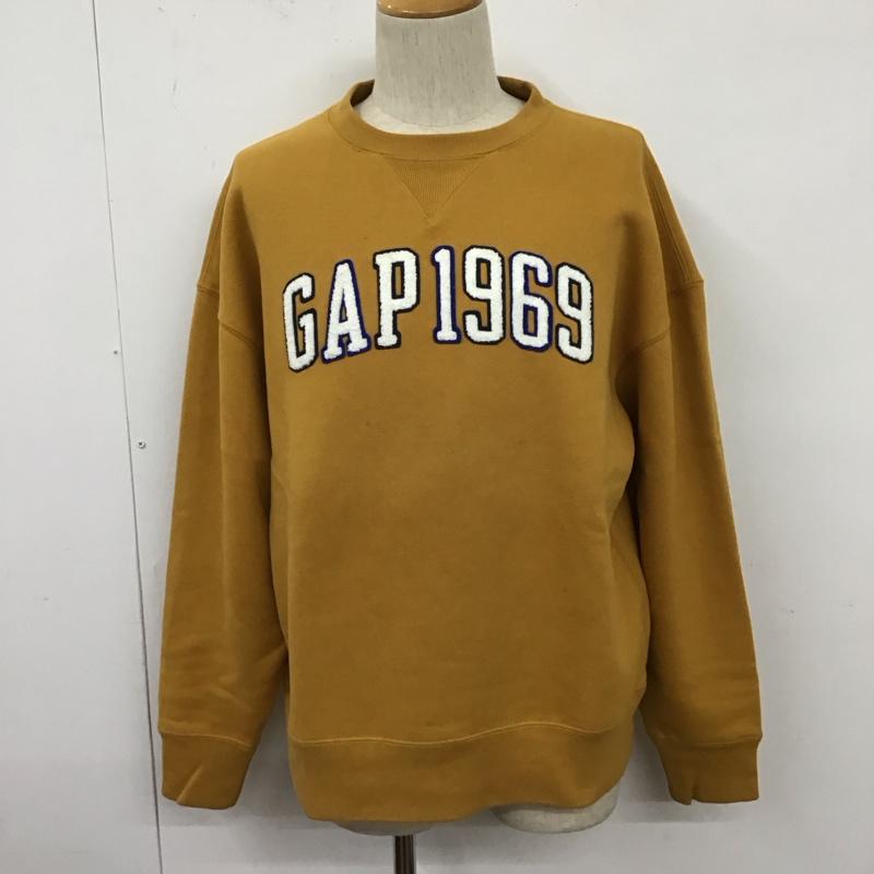 ギャップ GAP トレーナー 長袖 長袖トレーナー スウェット クルーネック プルオーバー M ロゴ、文字 黄 / イエロー /  メンズ USED 古着 中古 10128027