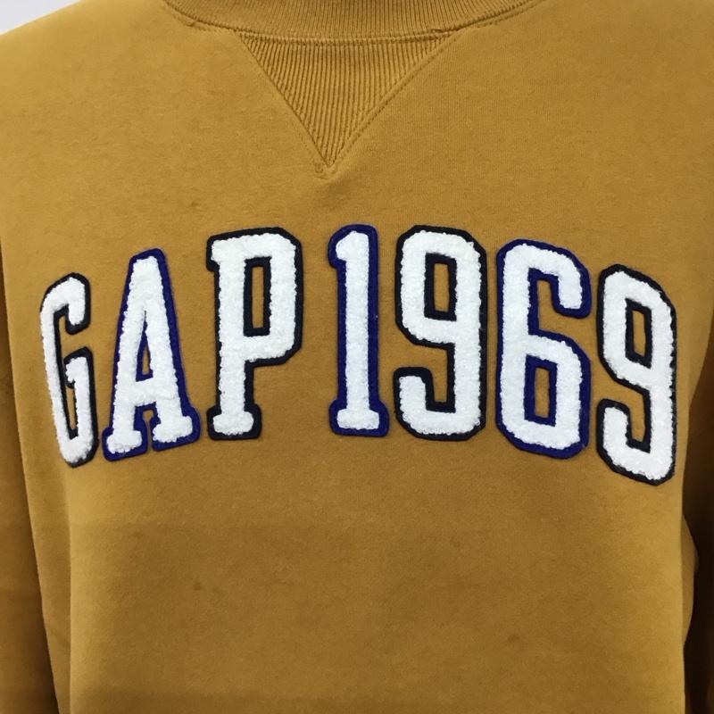 ギャップ GAP トレーナー 長袖 長袖トレーナー スウェット クルーネック プルオーバー M ロゴ、文字 黄 / イエロー /  メンズ USED 古着 中古 10128027