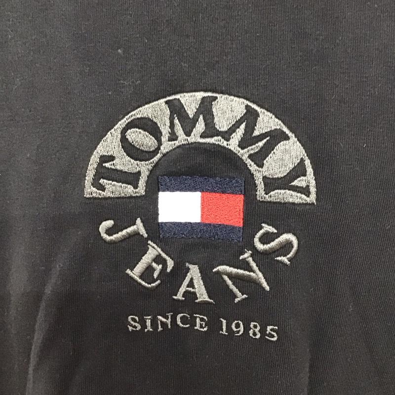 トミー ジーンズ TOMMY JEANS Tシャツ 半袖 半袖カットソー プリントTシャツ クルーネックカットソー L ロゴ、文字 黒 / ブラック /  メンズ USED 古着 中古 10128028