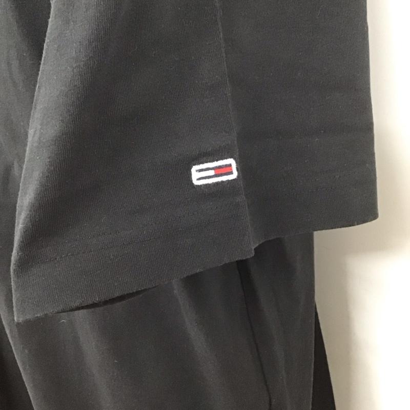 トミー ジーンズ TOMMY JEANS Tシャツ 半袖 半袖カットソー プリントTシャツ クルーネックカットソー L ロゴ、文字 黒 / ブラック /  メンズ USED 古着 中古 10128028