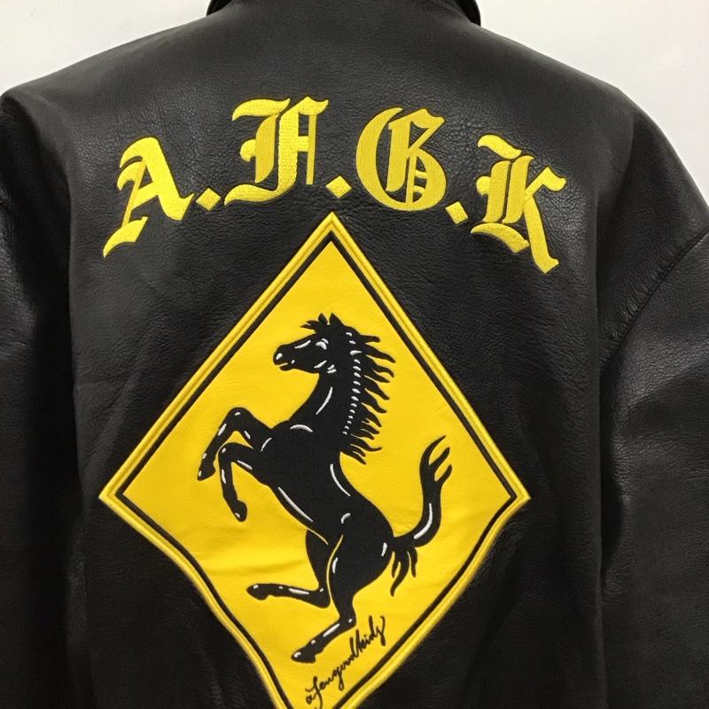 アフューグッドキッズ A FEW GOOD KIDS ジャケット、上着 ジャケット、ブレザー フェイクレザージャケット アウター カラージャケット L ロゴ、文字 黒 / ブラック /  メンズ USED 古着 中古 10128032