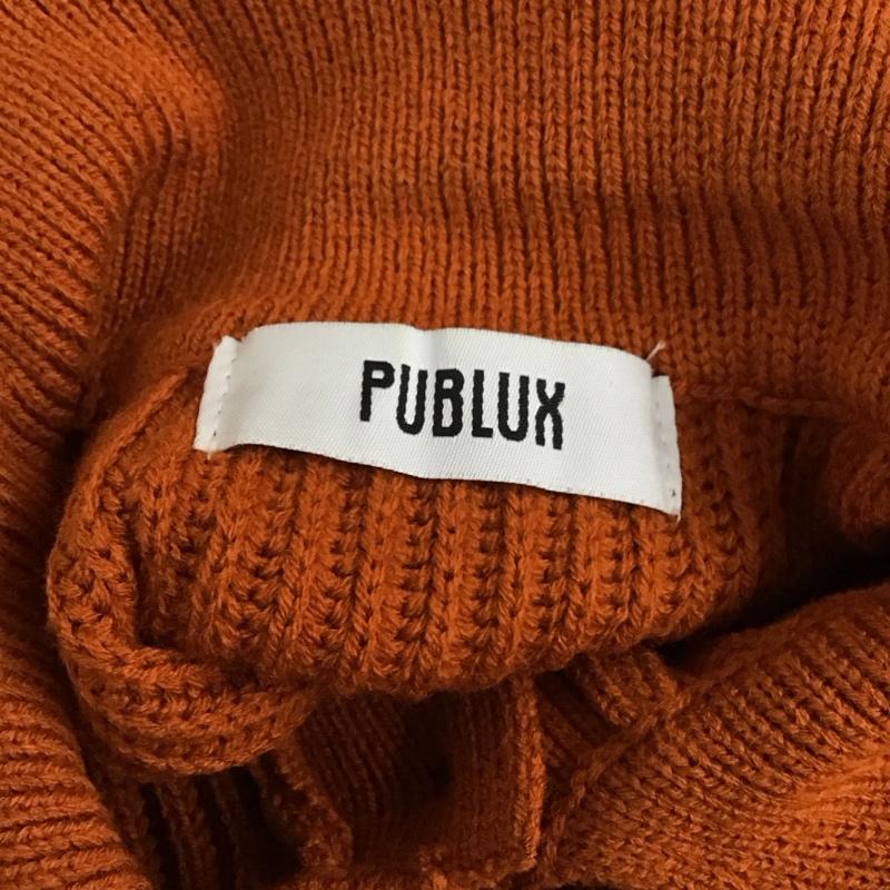 パブリュクス PUBLUX ニット、セーター 長袖 長袖ニットカットソー カラーネック セーター L 無地 橙 / オレンジ /  メンズ USED 古着 中古 10128039