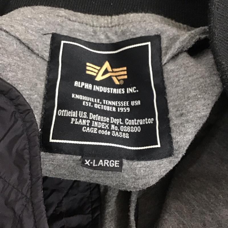 アルファインダストリー Alpha Industries ジャケット、上着 ジャケット、ブレザー ジップアップジャケット ナイロンジャケット アウター XL 無地 黒 / ブラック /  メンズ USED 古着 中古 10128041