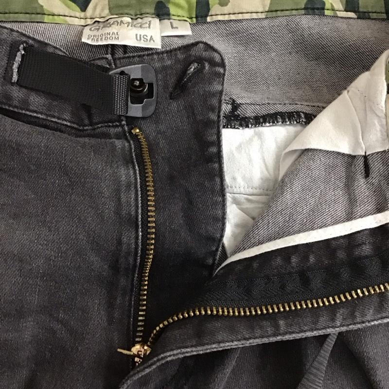 グラミチ GRAMICCI パンツ ワークパンツ、ペインターパンツ gmp-16s124 ワンウォッシュデニム ストレッチパンツ L 無地 黒 / ブラック /  メンズ USED 古着 中古 10128043