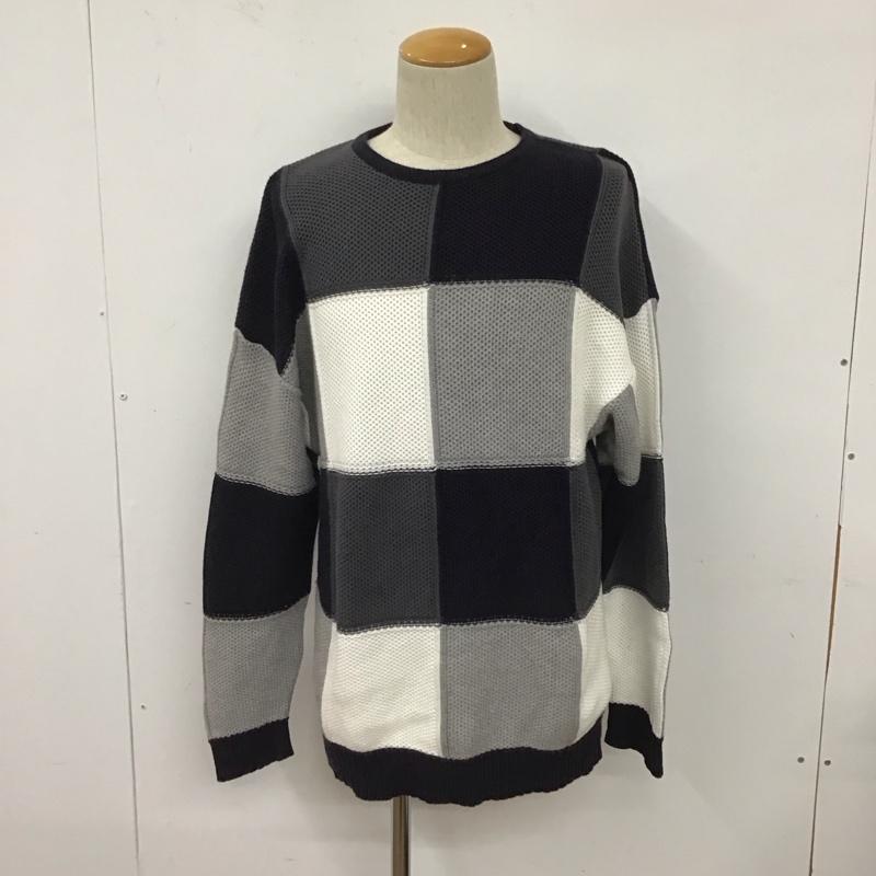 ザラ ZARA ニット、セーター 長袖 長袖ニットカットソー クルーネック セーター M チェック マルチカラー / マルチカラー /  メンズ USED 古着 中古 10128044