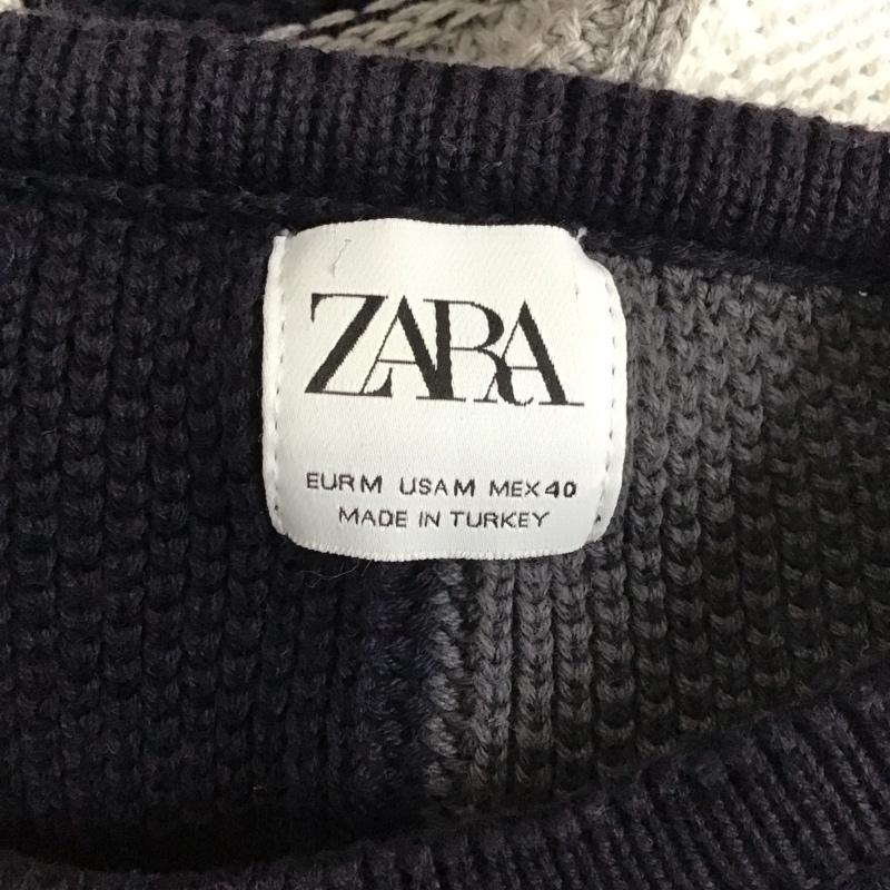 ザラ ZARA ニット、セーター 長袖 長袖ニットカットソー クルーネック セーター M チェック マルチカラー / マルチカラー /  メンズ USED 古着 中古 10128044