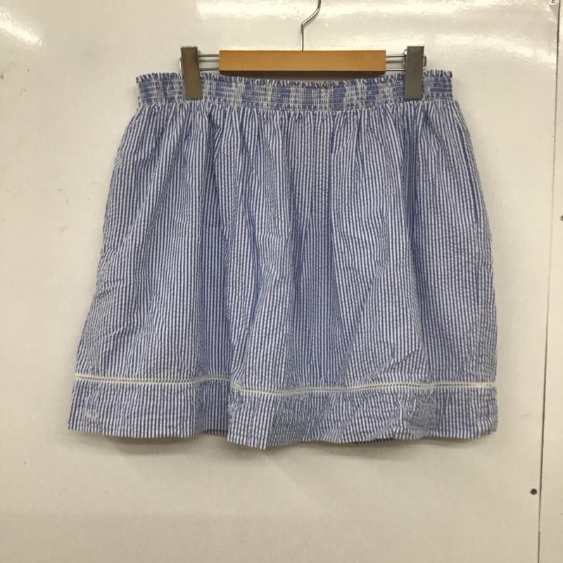 ポロラルフローレン POLO RALPH LAUREN スカート ミニスカート L ストライプ 白 / ホワイト / X 水色 / ライトブルー /  レディース USED 古着 中古 10128049