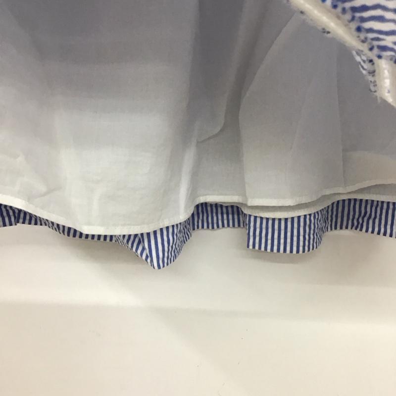 ポロラルフローレン POLO RALPH LAUREN スカート ミニスカート L ストライプ 白 / ホワイト / X 水色 / ライトブルー /  レディース USED 古着 中古 10128049