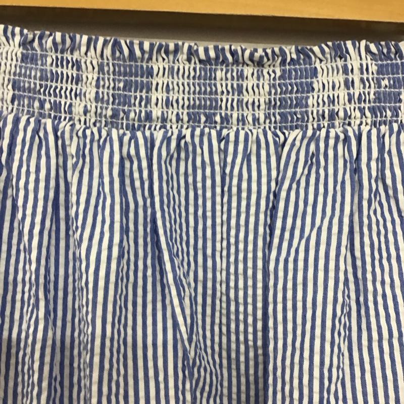 ポロラルフローレン POLO RALPH LAUREN スカート ミニスカート L ストライプ 白 / ホワイト / X 水色 / ライトブルー /  レディース USED 古着 中古 10128049