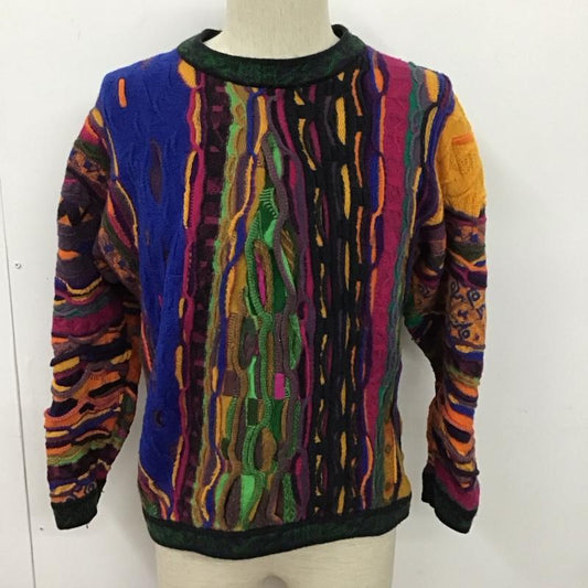 クージ COOGI ニット、セーター 長袖 長袖ニットカットソー クルーネック セーター M 総柄 マルチカラー / マルチカラー /  メンズ USED 古着 中古 10128050