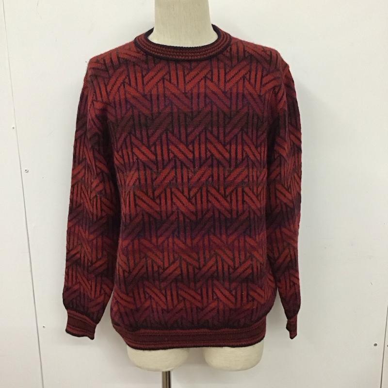 古着 USED ニット、セーター 長袖 長袖ニットカットソー クルーネック セーター L 総柄 マルチカラー / マルチカラー /  メンズ USED 古着 中古 10128053