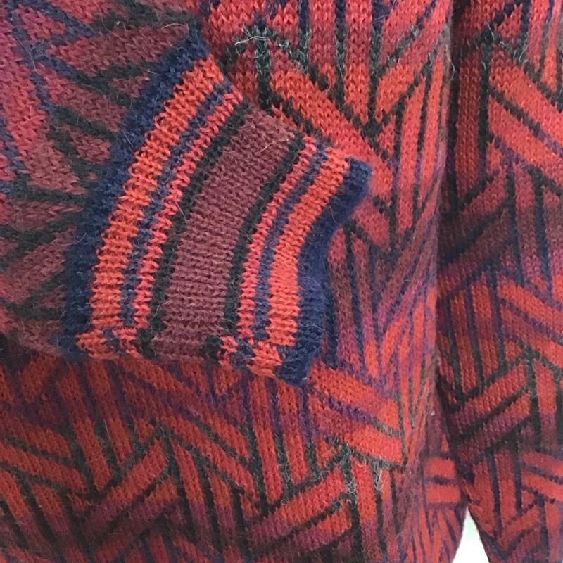 古着 USED ニット、セーター 長袖 長袖ニットカットソー クルーネック セーター L 総柄 マルチカラー / マルチカラー /  メンズ USED 古着 中古 10128053