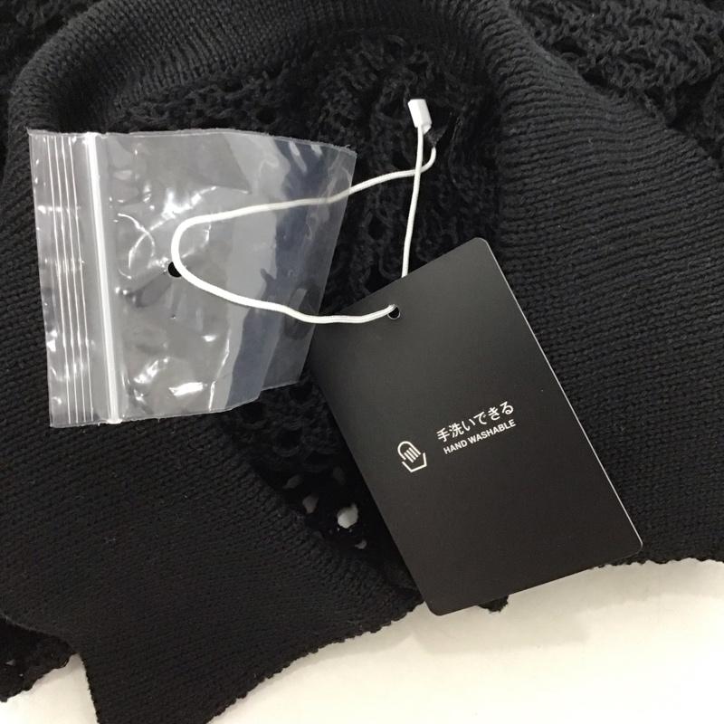 アズールバイマウジー AZUL BY MOUSSY ニット、セーター 長袖 250HSG70-279C メッシュポロニット FREE 無地 黒 / ブラック /  レディース USED 古着 中古 10128054