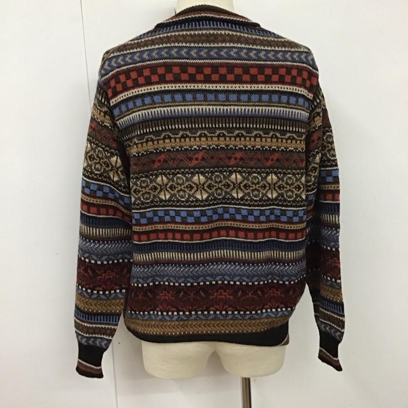 古着 USED ニット、セーター 長袖 長袖ニットカットソー クルーネック セーター L プリント マルチカラー / マルチカラー /  メンズ USED 古着 中古 10128055