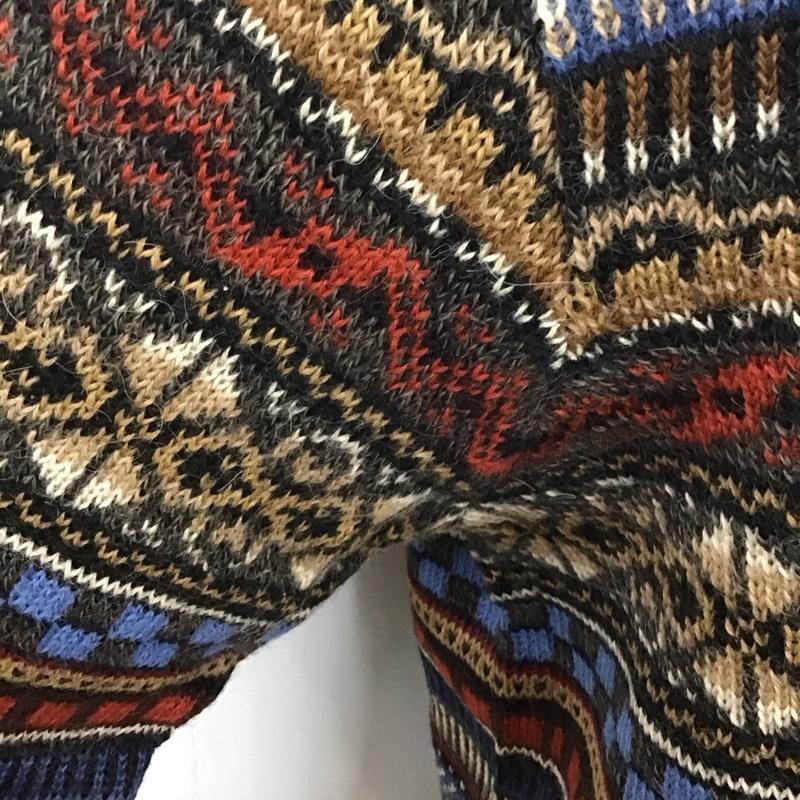 古着 USED ニット、セーター 長袖 長袖ニットカットソー クルーネック セーター L プリント マルチカラー / マルチカラー /  メンズ USED 古着 中古 10128055