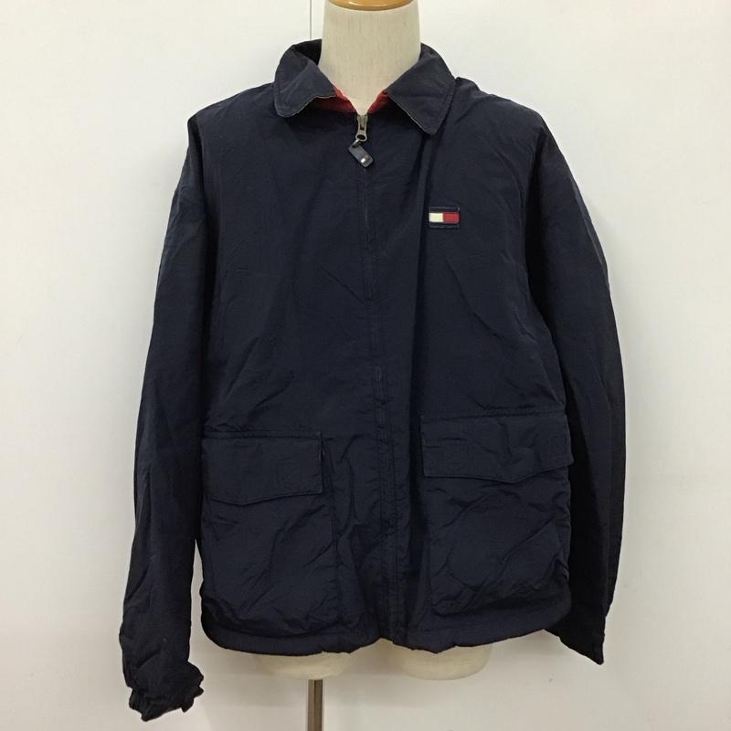 トミーヒルフィガー TOMMY HILFIGER ジャケット、上着 ジャケット、ブレザー ジップアップジャケット ナイロンジャケット アウター L ロゴ、文字 紺 / ネイビー /  メンズ USED 古着 中古 10128057