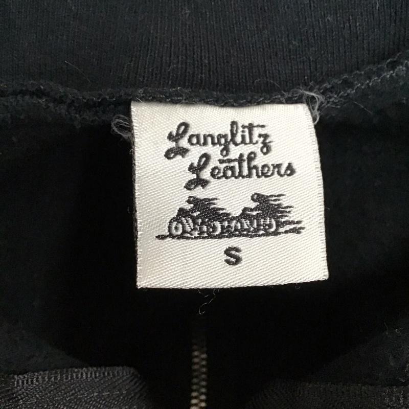 ラングリッツレザーズ Langlitz Leathers トレーナー 長袖 ジップアップトレーナー スウェット カラージャケット S プリント 黒 / ブラック /  メンズ USED 古着 中古 10128058